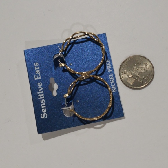 Elegant Gold tone Twisted Design Hoop Earrings - Women's Fashion Jewelry - Picture 5 of 7